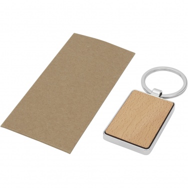 Logo trade promotional products image of: Mauro beech wood rectangular keychain