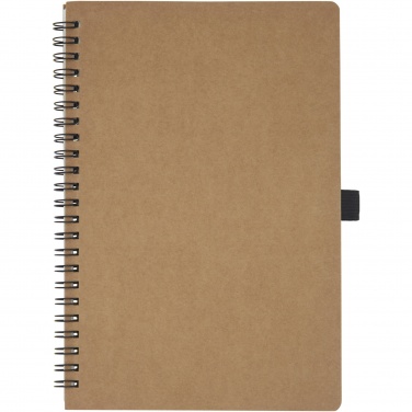 Logotrade promotional item image of: Cobble A5 wire-o recycled cardboard notebook with stone paper