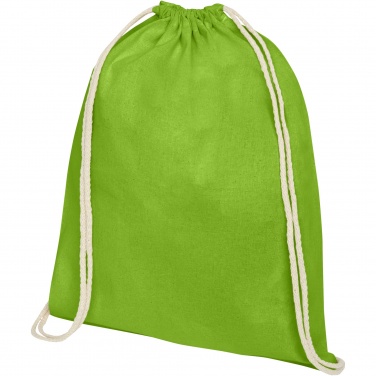 Logo trade business gifts image of: Oregon 140 g/m² cotton drawstring bag 5L