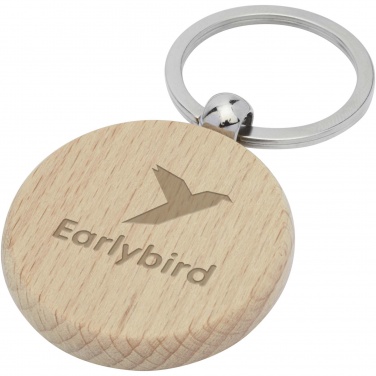 Logotrade business gift image of: Giovanni beech wood round keychain