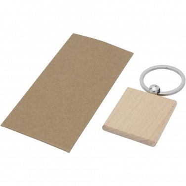 Logo trade advertising product photo of: Gioia beech wood squared keychain