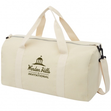 Logo trade advertising products picture of: Pheebs 450 g/m² recycled cotton and polyester duffel bag 24L