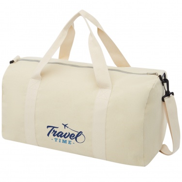 Logotrade promotional gift image of: Pheebs 450 g/m² recycled cotton and polyester duffel bag 24L