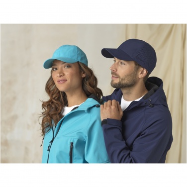 Logo trade promotional merchandise picture of: Mica 6 panel GRS recycled cool fit cap