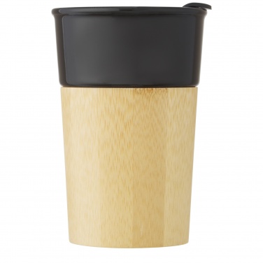 Logo trade business gifts image of: Pereira 320 ml porcelain mug with bamboo outer wall