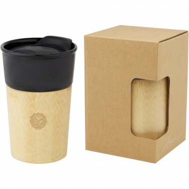 Logotrade promotional item picture of: Pereira 320 ml porcelain mug with bamboo outer wall