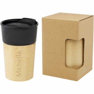 Logo trade promotional gifts picture of: Pereira 320 ml porcelain mug with bamboo outer wall