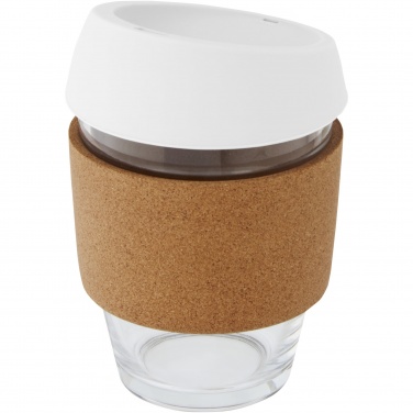 Logo trade promotional giveaways image of: Lidan 360 ml borosilicate glass tumbler with silicone lid