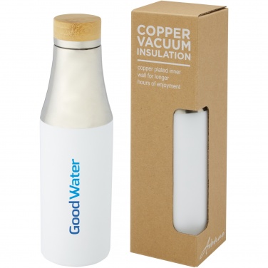 Logo trade promotional gifts picture of: Hulan 540 ml copper vacuum insulated stainless steel bottle with bamboo lid
