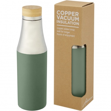 Logotrade business gift image of: Hulan 540 ml copper vacuum insulated stainless steel bottle with bamboo lid