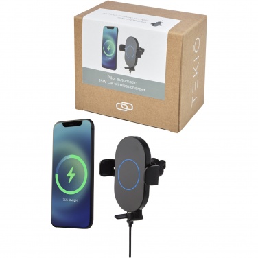 Logotrade promotional gift image of: Pilot 15W wireless automatic car charger 