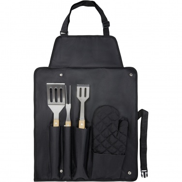 Logo trade promotional gifts image of: Gril 3-piece BBQ tools set and glove 