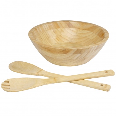 Logo trade promotional giveaways picture of: Argulls bamboo salad bowl and tools