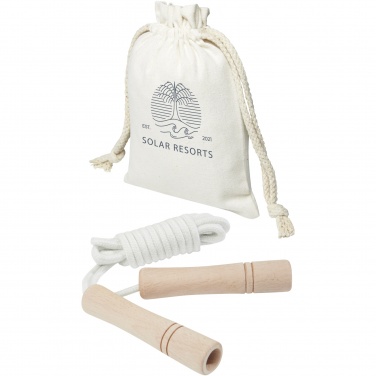 Logotrade promotional product image of: Denise wooden skipping rope in cotton pouch