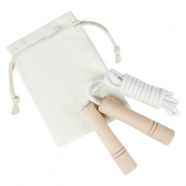 Logo trade business gift photo of: Denise wooden skipping rope in cotton pouch