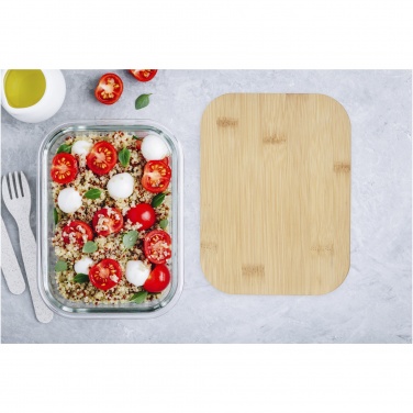Logo trade promotional product photo of: Roby glass lunch box with bamboo lid
