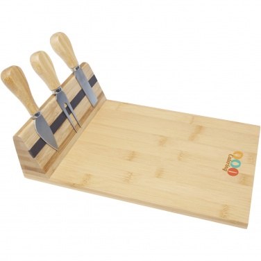 Logo trade promotional gift photo of: Mancheg bamboo magnetic cheese board and tools