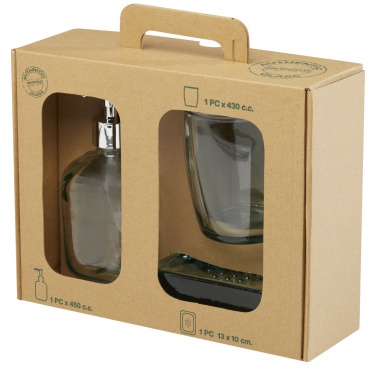 Logo trade promotional products image of: Jabony 3-piece recycled glass bathroom set