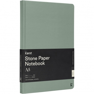 Logo trade promotional merchandise photo of: Karst® A5 stone paper hardcover notebook - lined