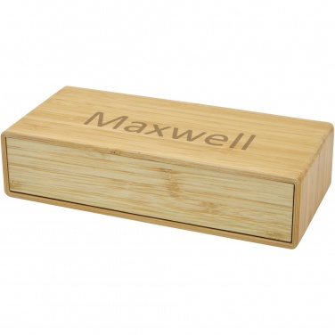 Logo trade corporate gift photo of: Minata bamboo wireless charger with clock