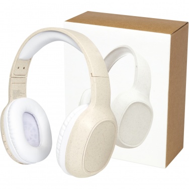 Logo trade advertising products image of: Riff wheat straw Bluetooth® headphones with microphone