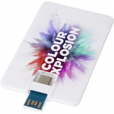 Logo trade promotional giveaways image of: Duo slim 64GB USB drive with Type-C and USB-A 3.0