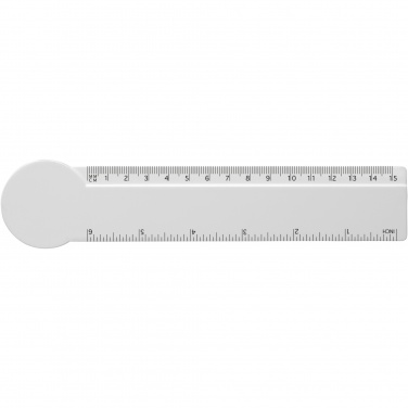 Logotrade promotional product image of: Tait 15 cm circle-shaped recycled plastic ruler 