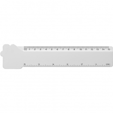 Logo trade promotional giveaway photo of: Tait 15 cm house-shaped recycled plastic ruler
