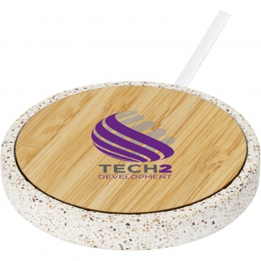 Logo trade promotional gifts picture of: Terrazzo 10W wireless bamboo charging pad