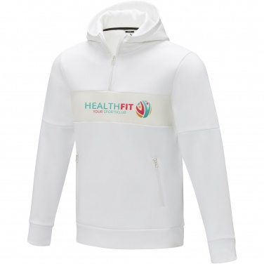 Logo trade promotional giveaways image of: Sayan men's half zip anorak hooded sweater