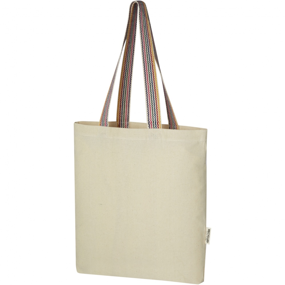 Logotrade advertising product image of: Rainbow 180 g/m² recycled cotton tote bag 5L