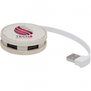 Logotrade corporate gift picture of: Kenzu wheat straw USB hub
