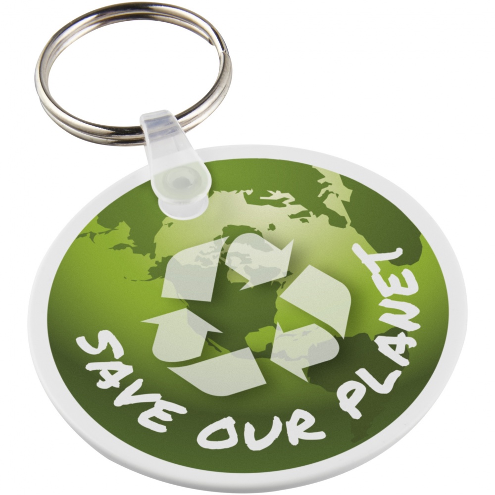 Logo trade corporate gifts image of: Tait circle-shaped recycled keychain