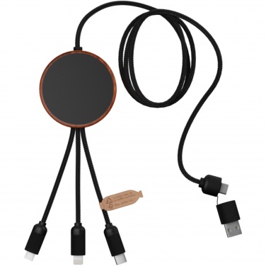 Logotrade promotional gift picture of: SCX.design C40 5-in-1 rPET light-up logo charging cable and 10W charging pad