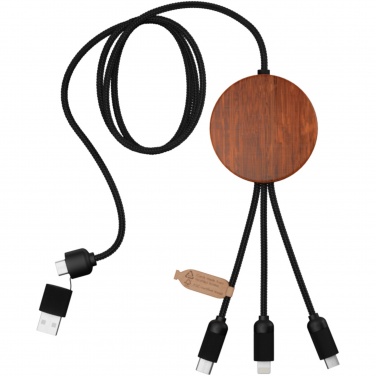 Logo trade promotional gifts picture of: SCX.design C40 5-in-1 rPET light-up logo charging cable and 10W charging pad