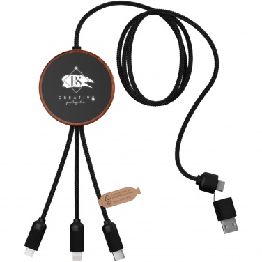Logotrade promotional giveaway picture of: SCX.design C40 5-in-1 rPET light-up logo charging cable and 10W charging pad
