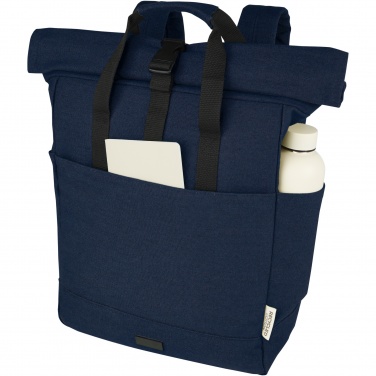 Logotrade promotional gift image of: Joey 15” GRS recycled canvas rolltop laptop backpack 15L