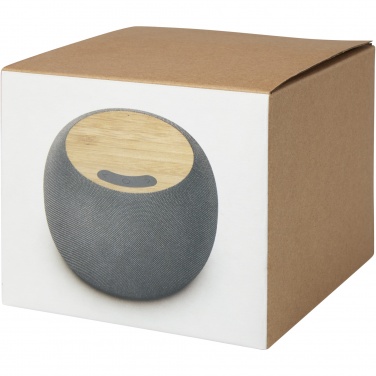 Logotrade promotional gift image of: Ecofiber bamboo/RPET Bluetooth® speaker and wireless charging pad