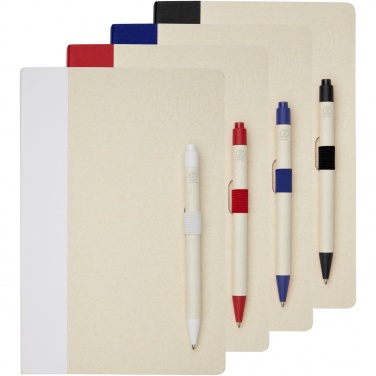 Logotrade promotional merchandise image of: Dairy Dream A5 size reference recycled milk cartons notebook and ballpoint pen set
