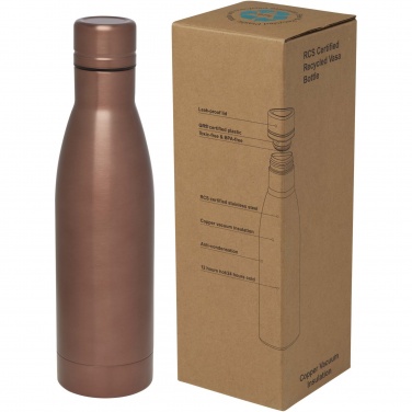 Logo trade promotional giveaways image of: Vasa 500 ml RCS certified recycled stainless steel copper vacuum insulated bottle