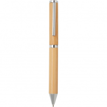 Logo trade promotional product photo of: Apolys bamboo ballpoint and rollerball pen gift set 