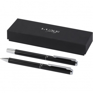 Logo trade advertising products image of: Lucetto recycled aluminium ballpoint and rollerball pen gift set