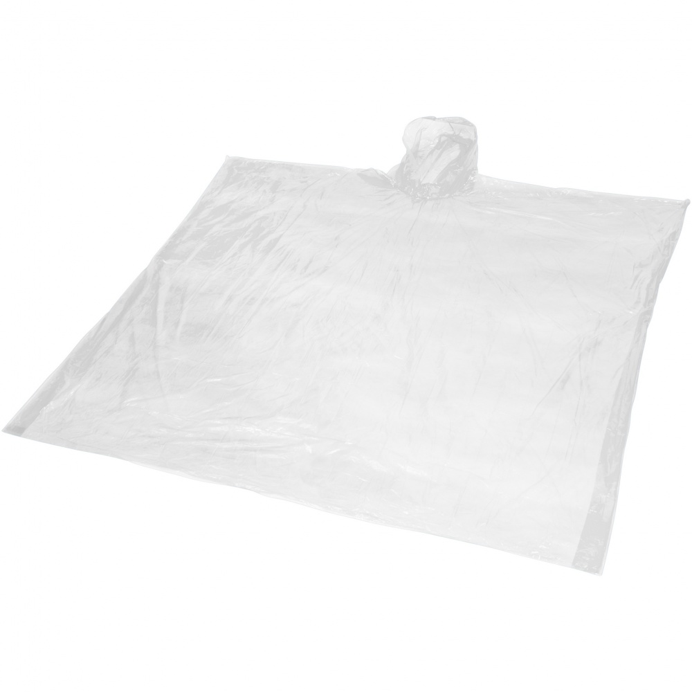 Logo trade promotional giveaways image of: Mayan recycled plastic disposable rain poncho with storage pouch
