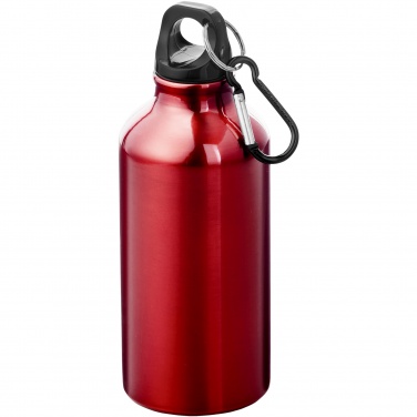 Logotrade promotional gift picture of: Oregon 400 ml RCS certified recycled aluminium water bottle with carabiner