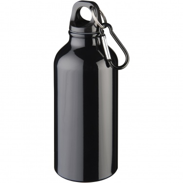 Logo trade promotional product photo of: Oregon 400 ml RCS certified recycled aluminium water bottle with carabiner