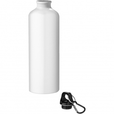 Logotrade promotional item image of: Oregon 770 ml RCS certified recycled aluminium water bottle with carabiner