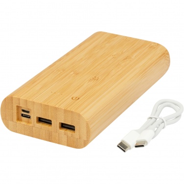 Logo trade promotional gifts image of: Tulda 20.000 mAh bamboo power bank