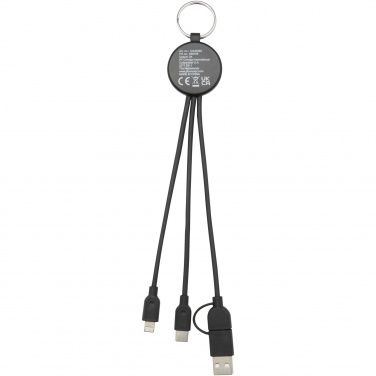 Logo trade promotional products picture of: Tecta 6-in-1 recycled plastic/bamboo charging cable with keyring