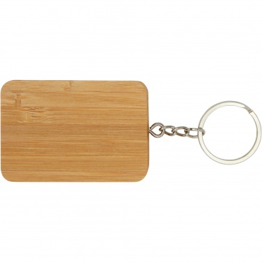 Logo trade advertising product photo of: Reel 6-in-1 retractable bamboo key ring charging cable