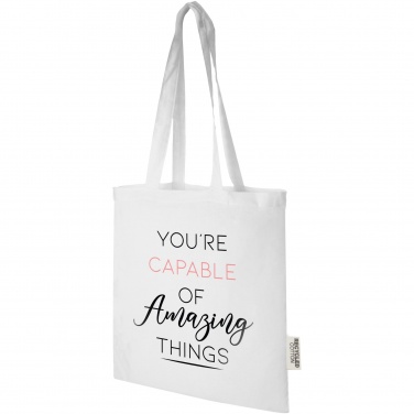 Logotrade promotional product picture of: Madras 140 g/m2 GRS recycled cotton tote bag 7L